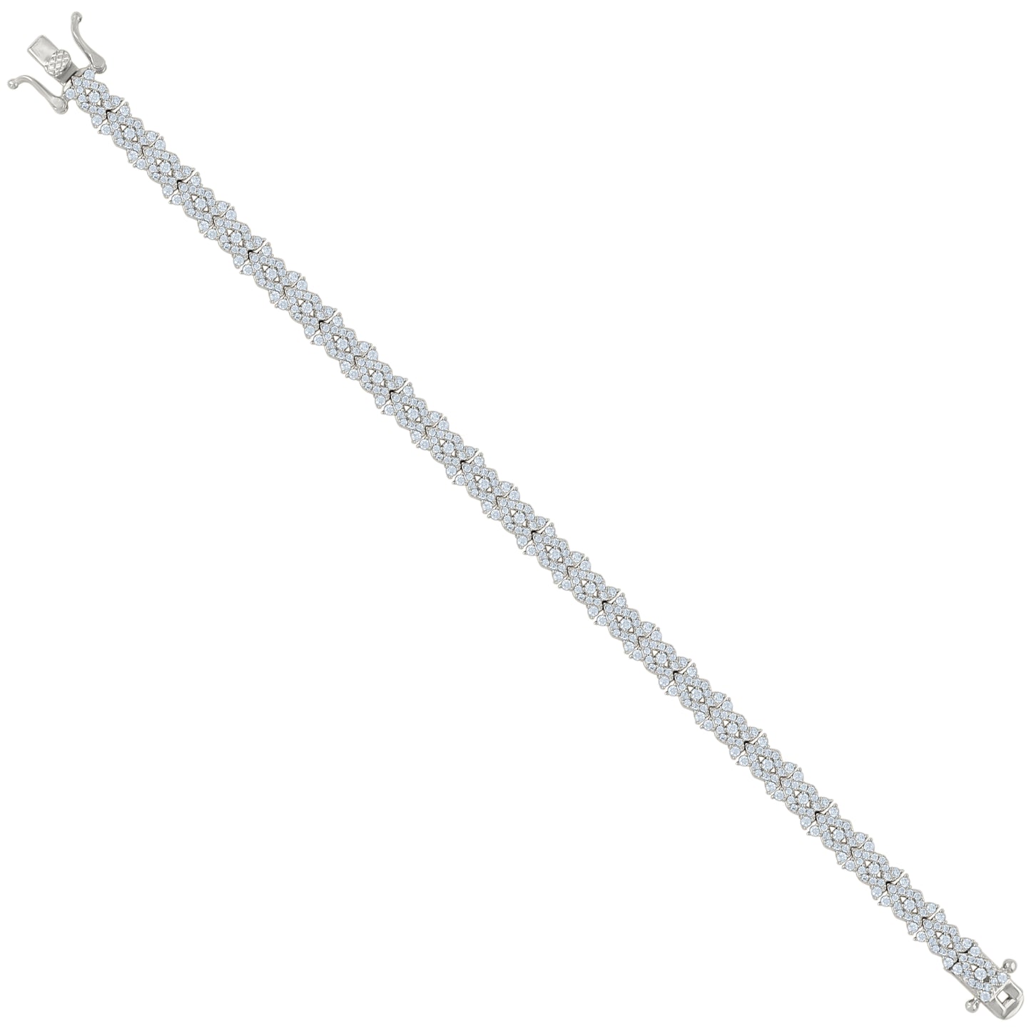 925 Sterling Silver Cz Bracelet 7"