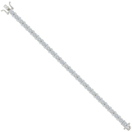 925 Sterling Silver Cz Bracelet 7"