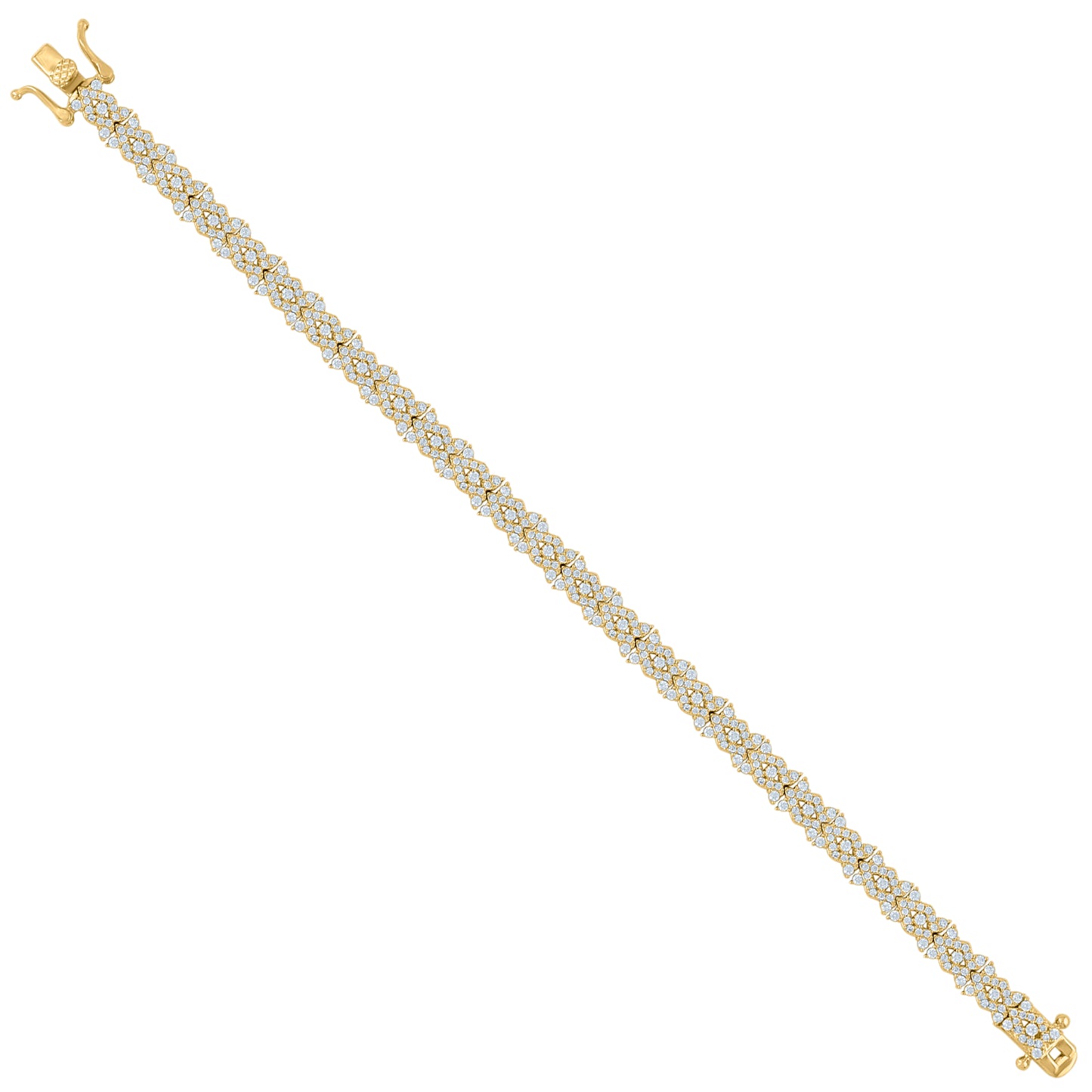 925 Sterling Silver Cz Bracelet 7"