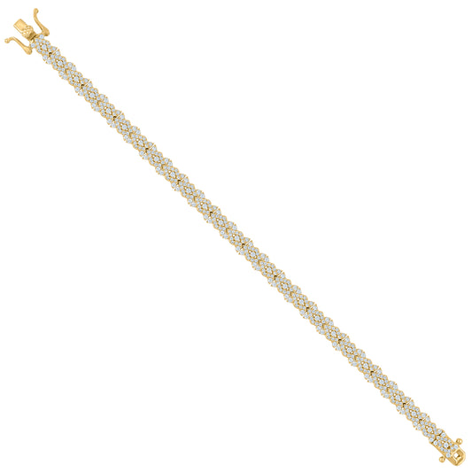 925 Sterling Silver Cz Bracelet 7"