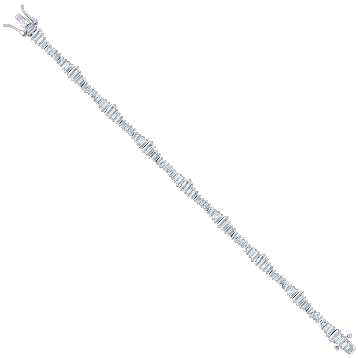 925 Sterling Silver Cz Bracelet 7"