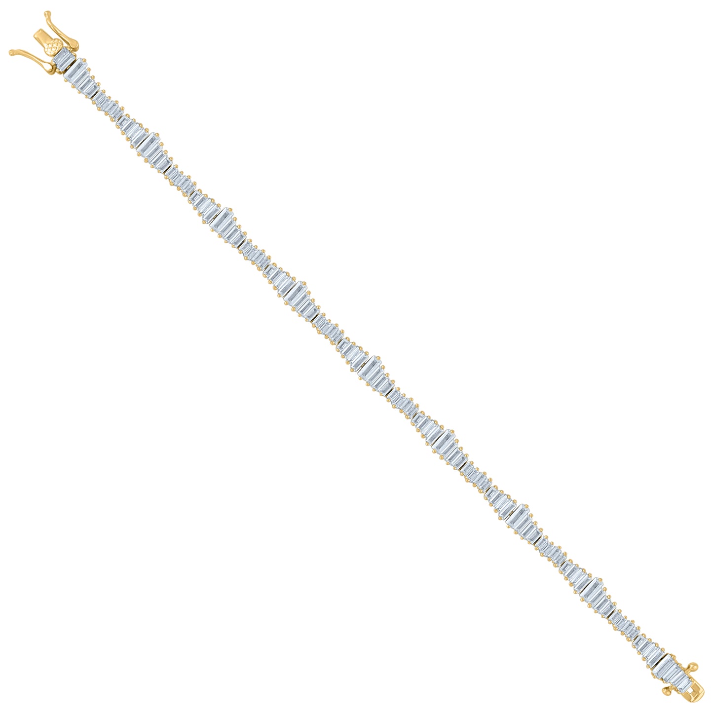 925 Sterling Silver Cz Bracelet 7"