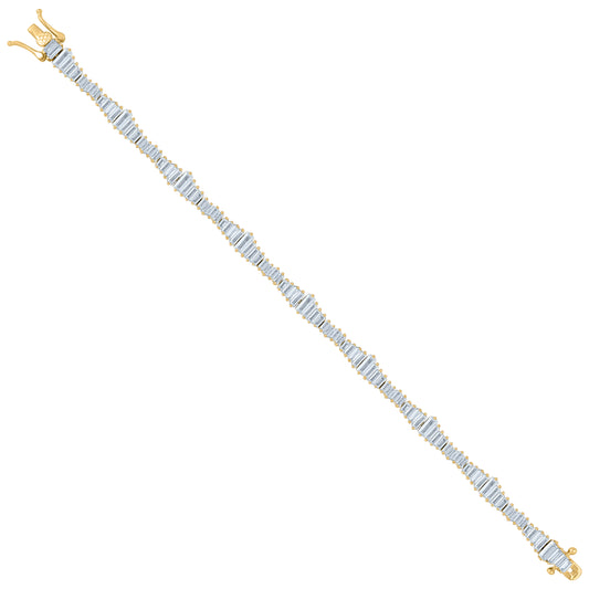 925 Sterling Silver Cz Bracelet 7"