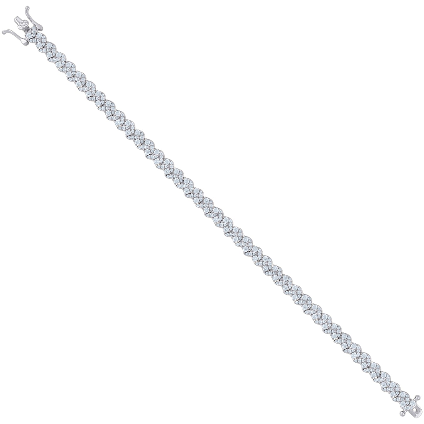 925 Sterling Silver Cz Bracelet 7"