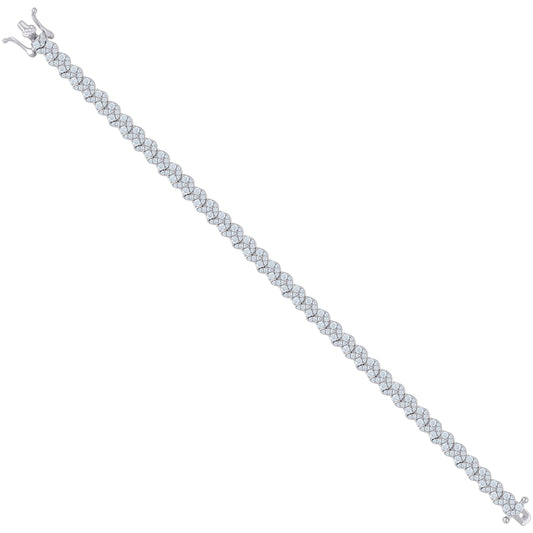 925 Sterling Silver Cz Bracelet 7"