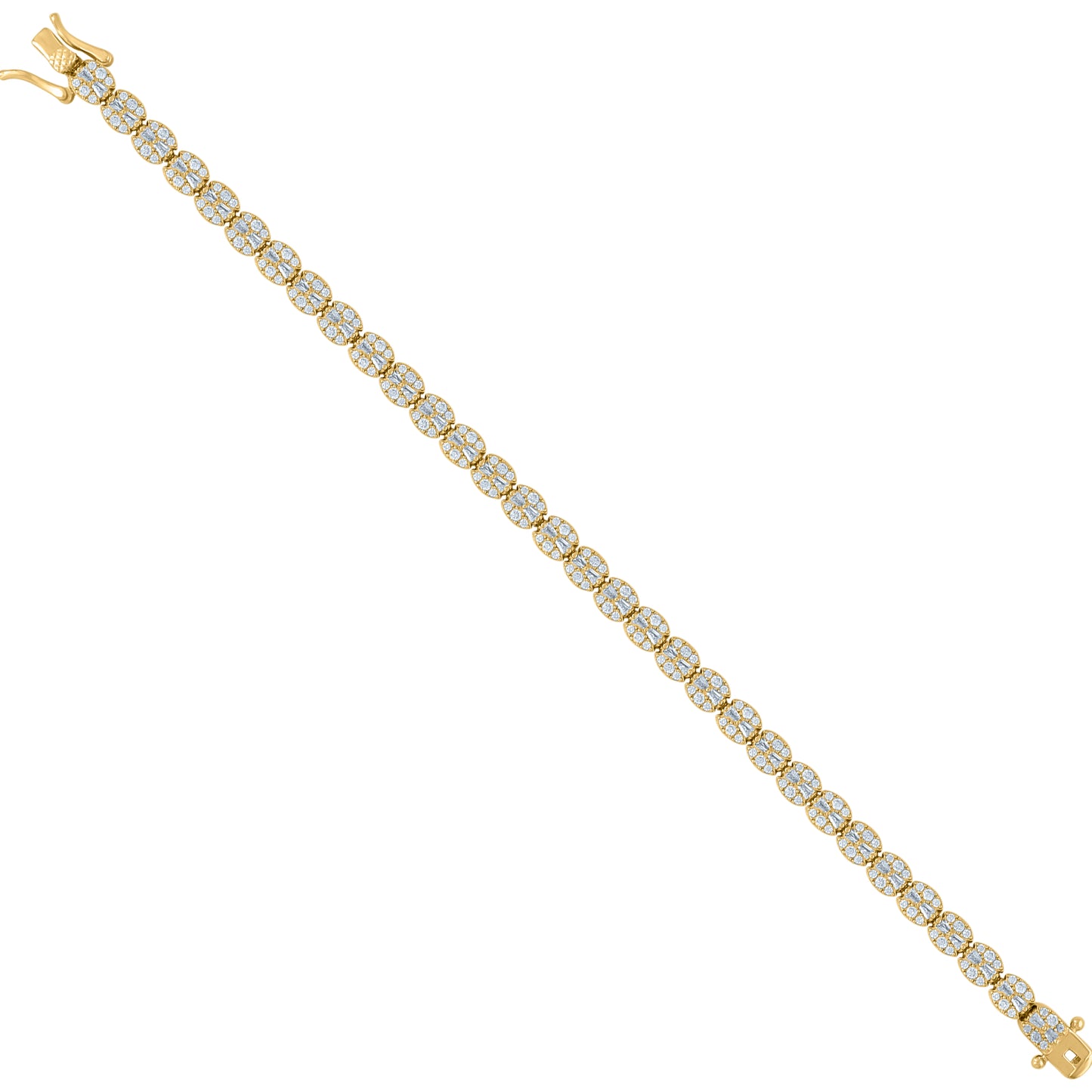 925 Sterling Silver Cz Bracelet 7"