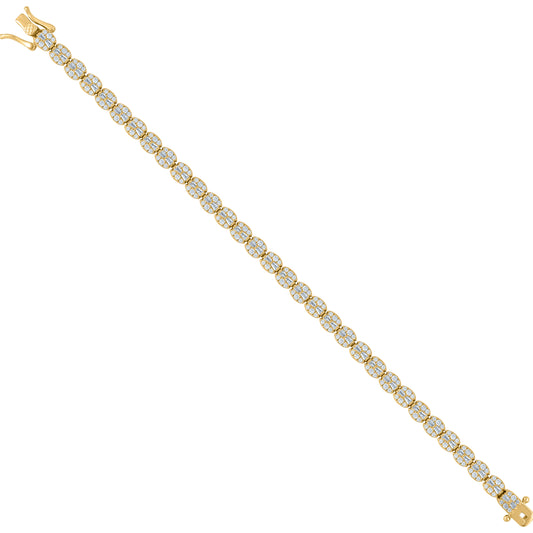 925 Sterling Silver Cz Bracelet 7"