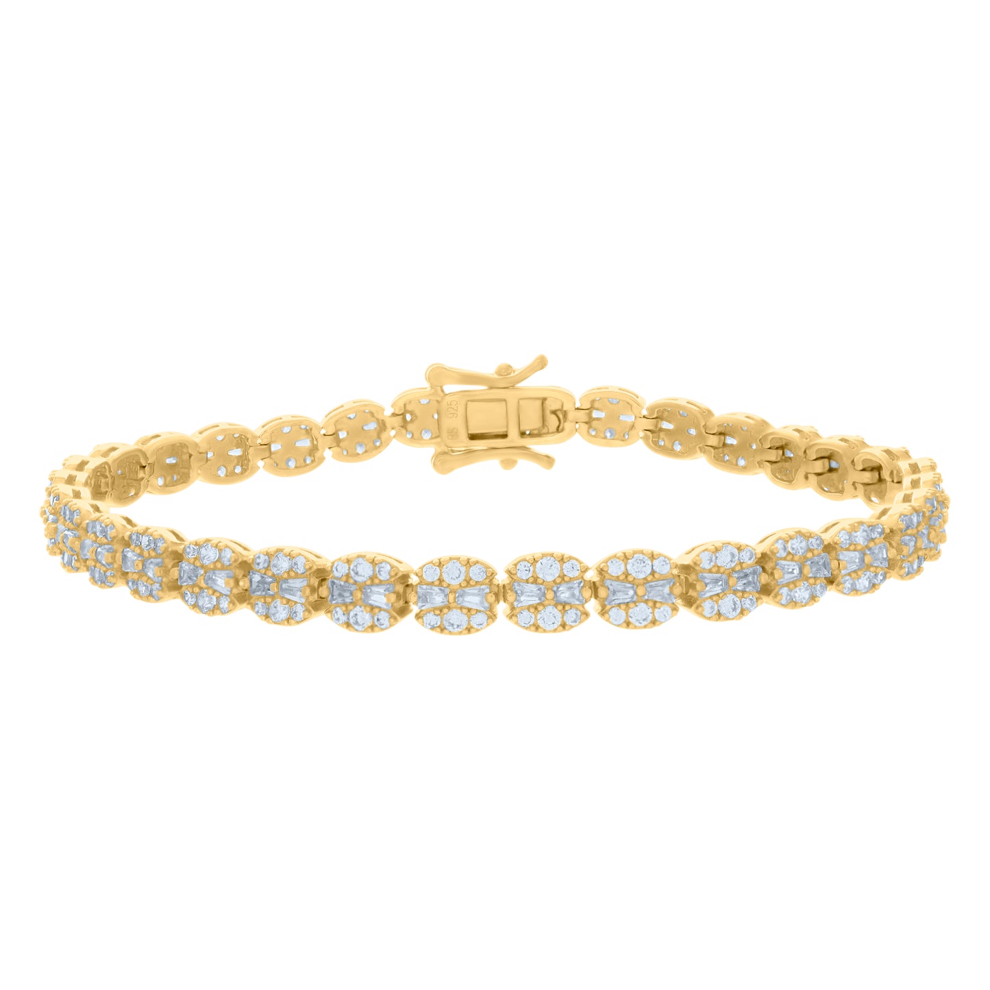 925 Sterling Silver Cz Bracelet 7"