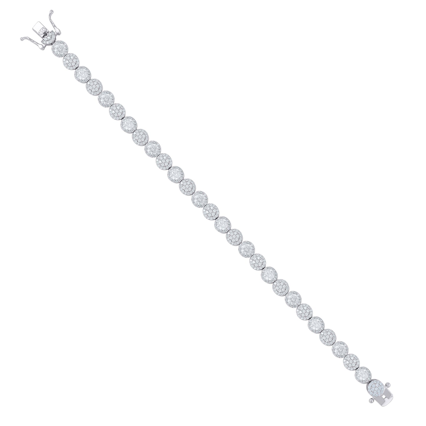 925 Sterling Silver Cz Bracelet 7"