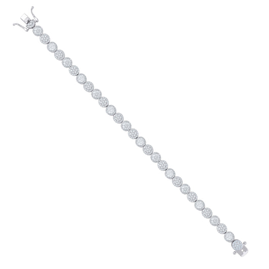 925 Sterling Silver Cz Bracelet 7"