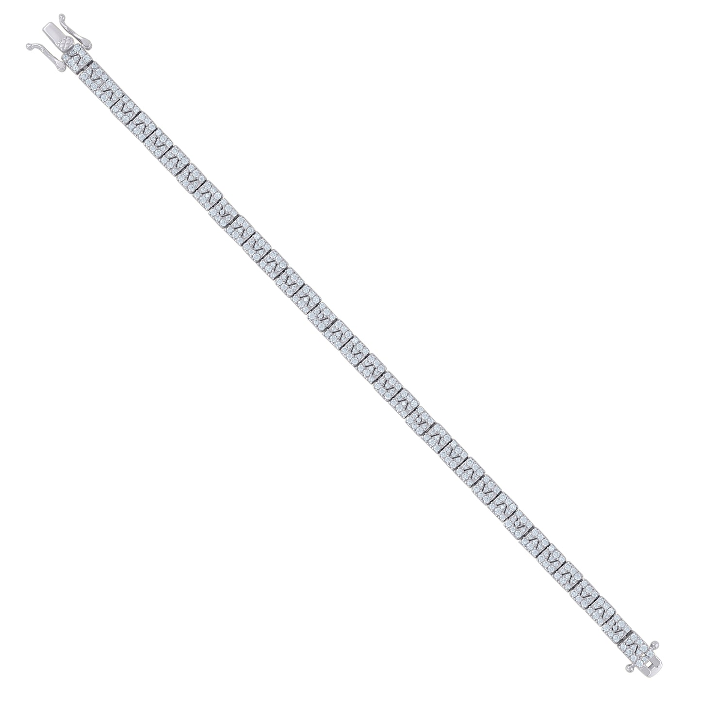 925 Sterling Silver Cz Bracelet 7"