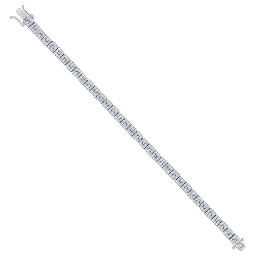 925 Sterling Silver Cz Bracelet 7"