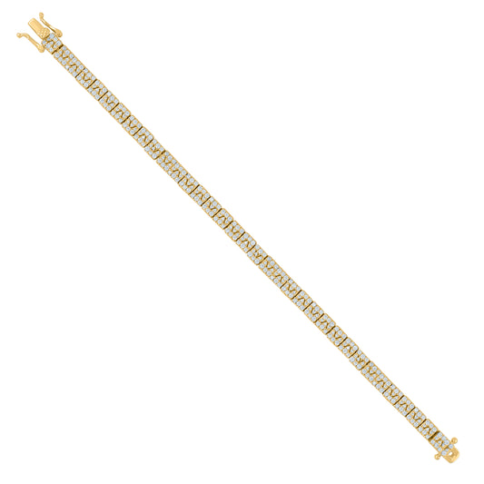 925 Sterling Silver Cz Bracelet 7"