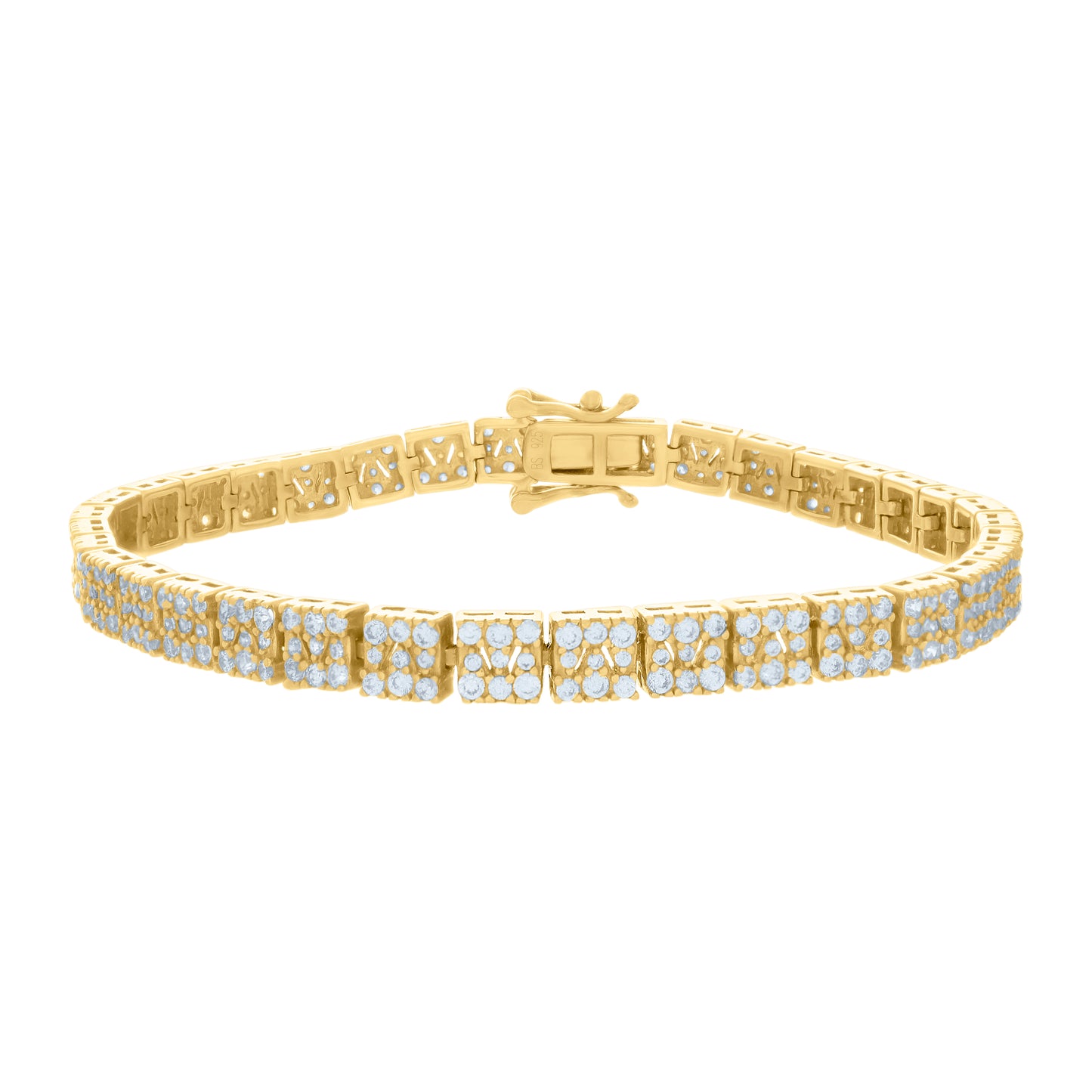 925 Sterling Silver Cz Bracelet 7"