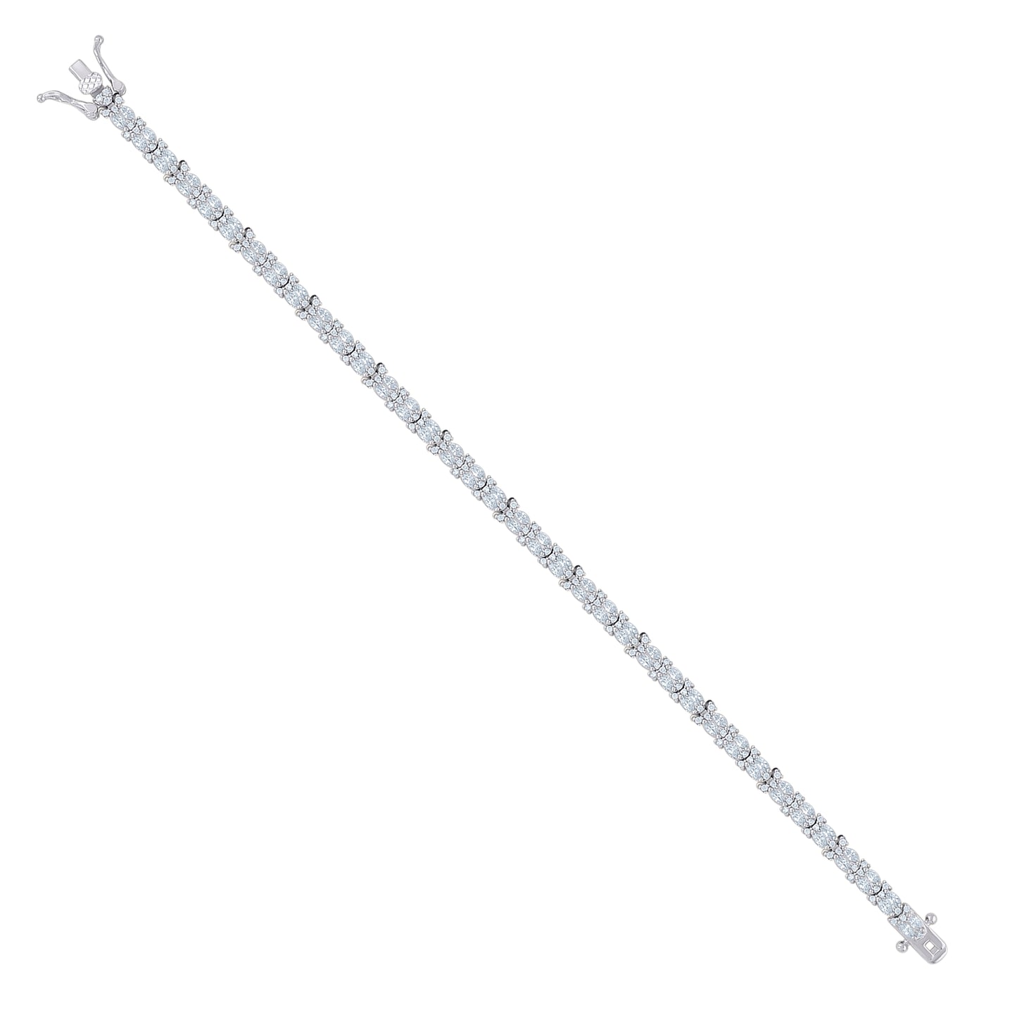 925 Sterling Silver Cz Bracelet 7"