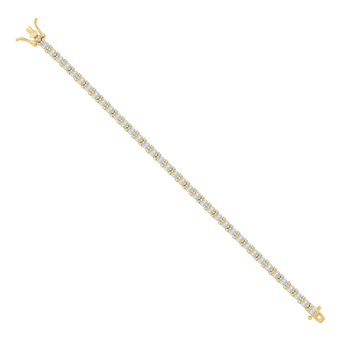 925 Sterling Silver Cz Bracelet 7"