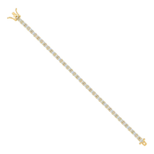 925 Sterling Silver Cz Bracelet 7"