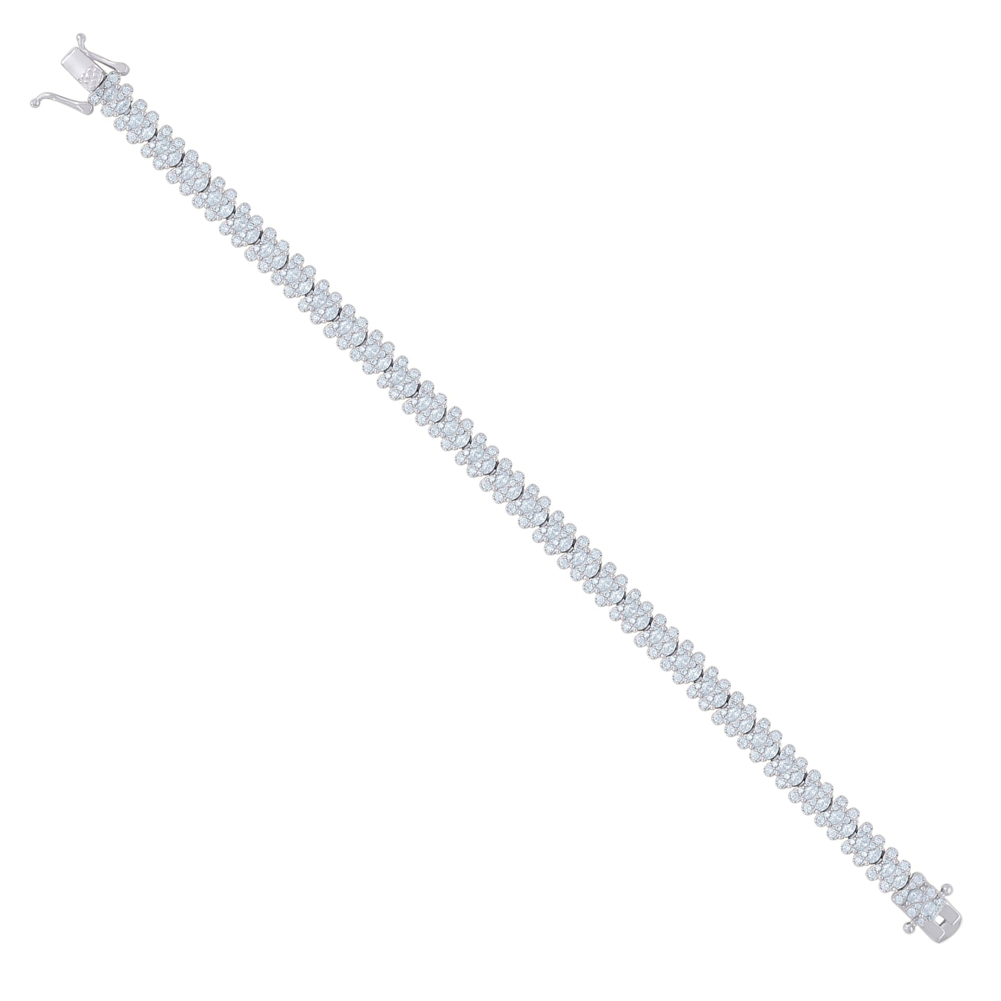 925 Sterling Silver Cz Bracelet 7"
