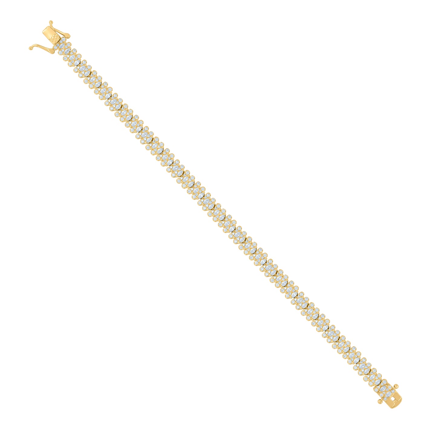 925 Sterling Silver Cz Bracelet 7"