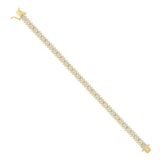 925 Sterling Silver Cz Bracelet 7"