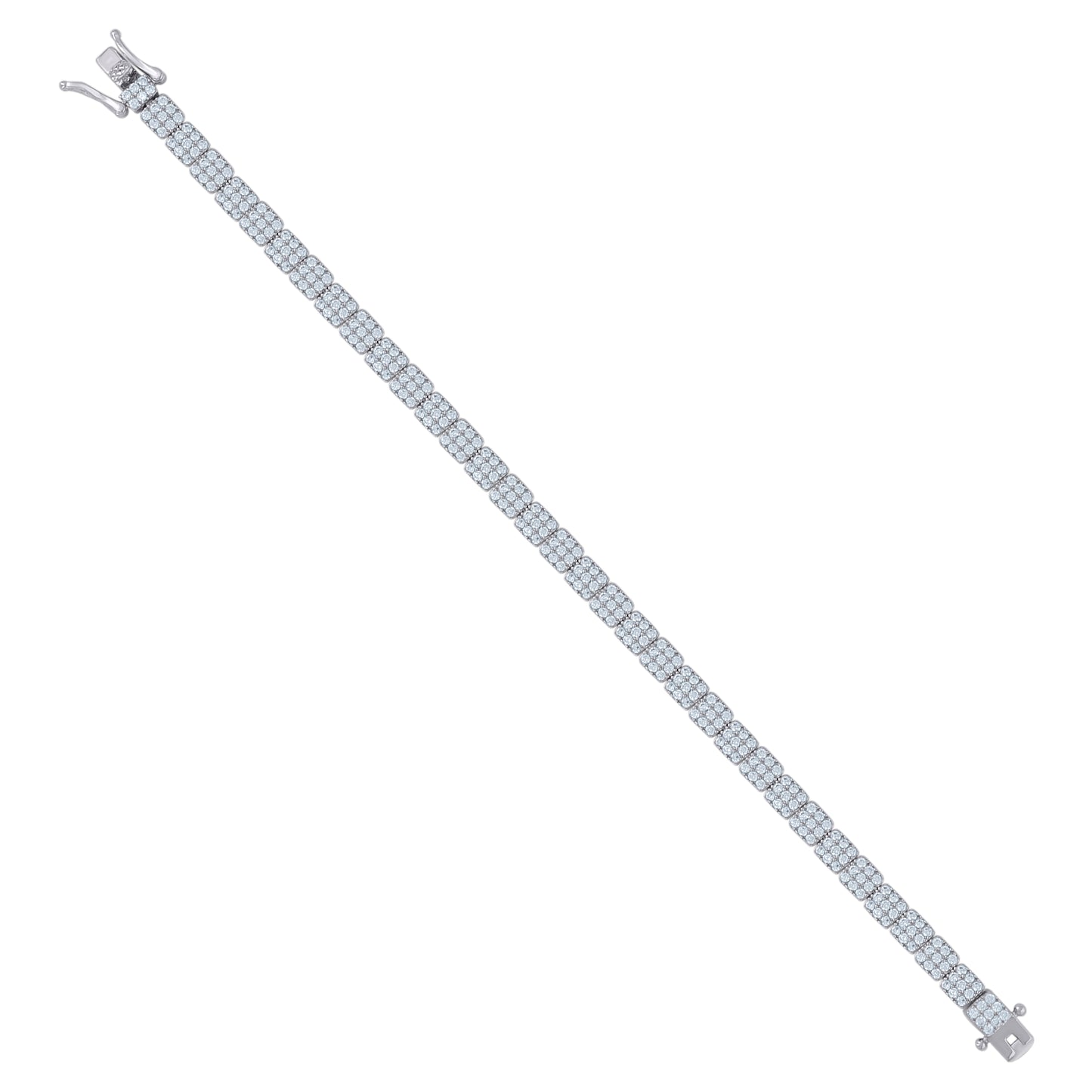 925 Sterling Silver Cz Bracelet 7"