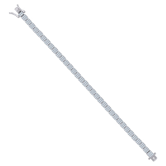 925 Sterling Silver Cz Bracelet 7"