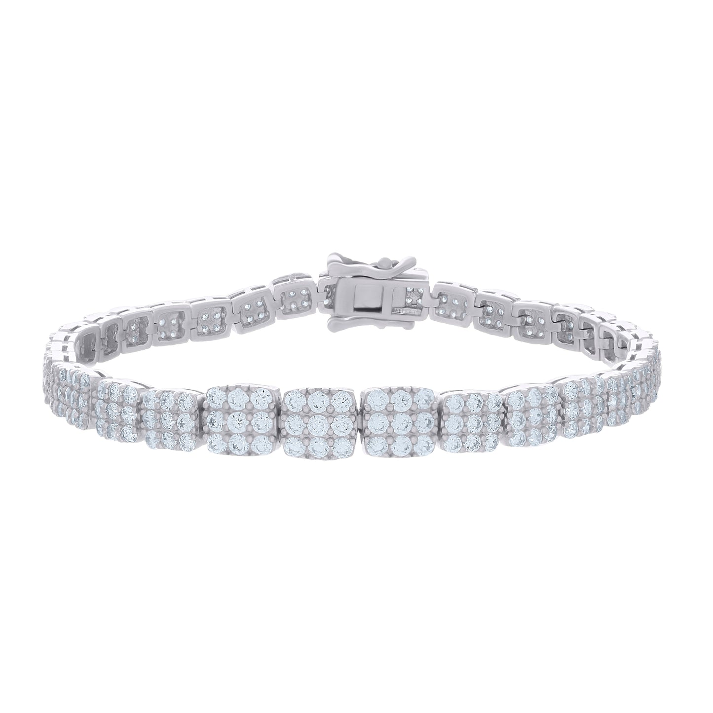 925 Sterling Silver Cz Bracelet 7"