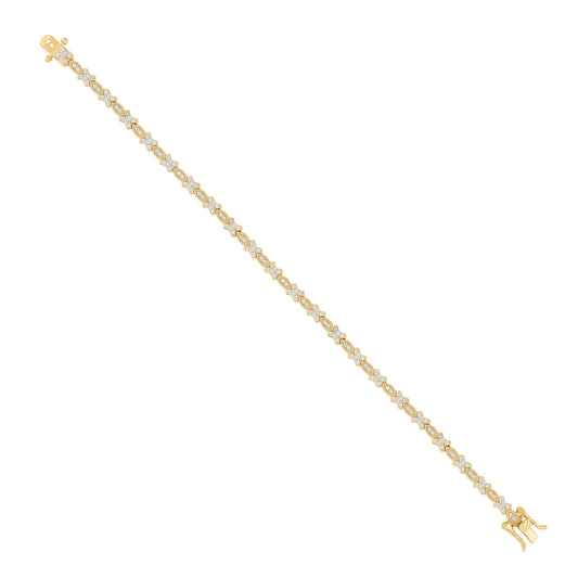 925 Sterling Silver Cz Bracelet 7"
