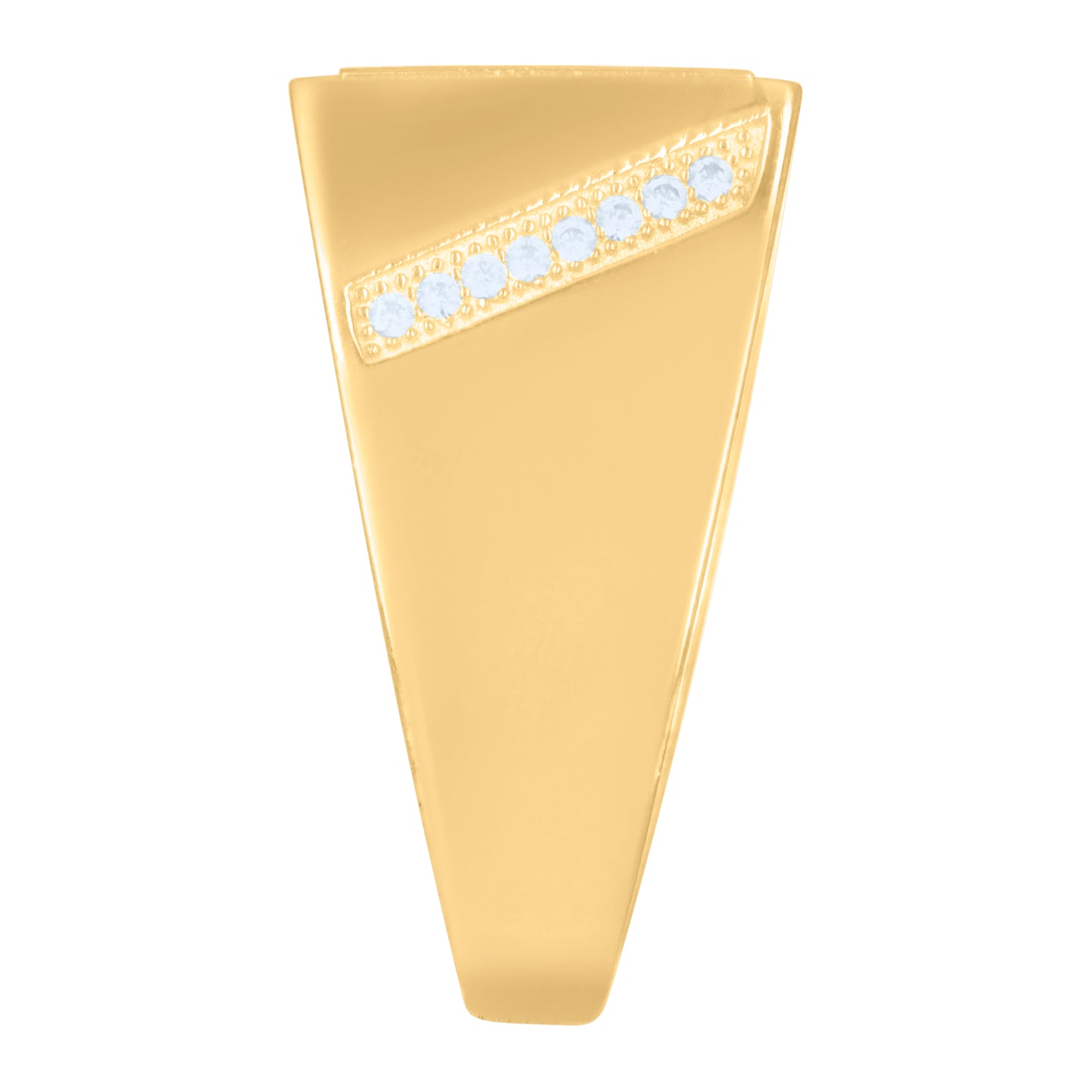 925 Sterling Silver Cz Ring Yellow Size 9