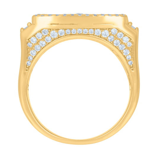 925 Sterling Silver Cz Ring Size 9 Yellow