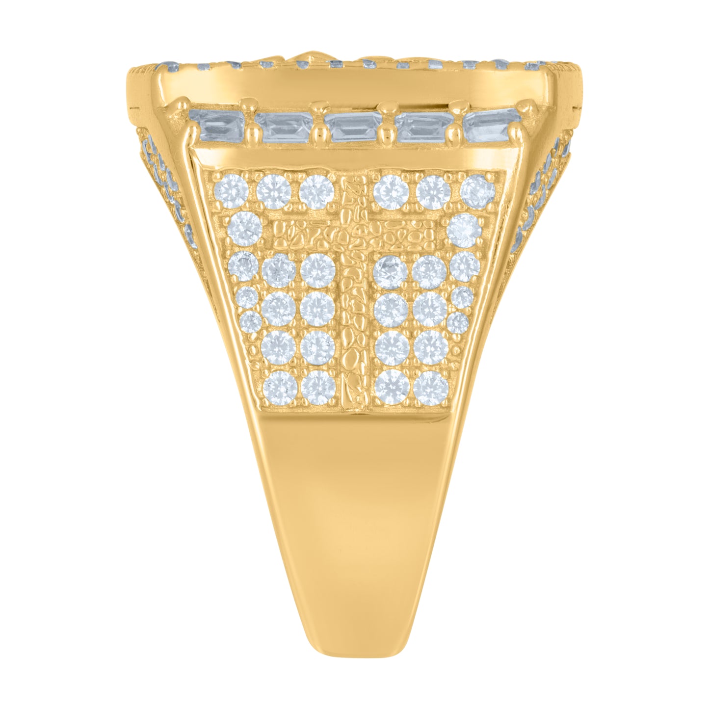 925 Sterling Silver Cz Ring Size 9 Yellow