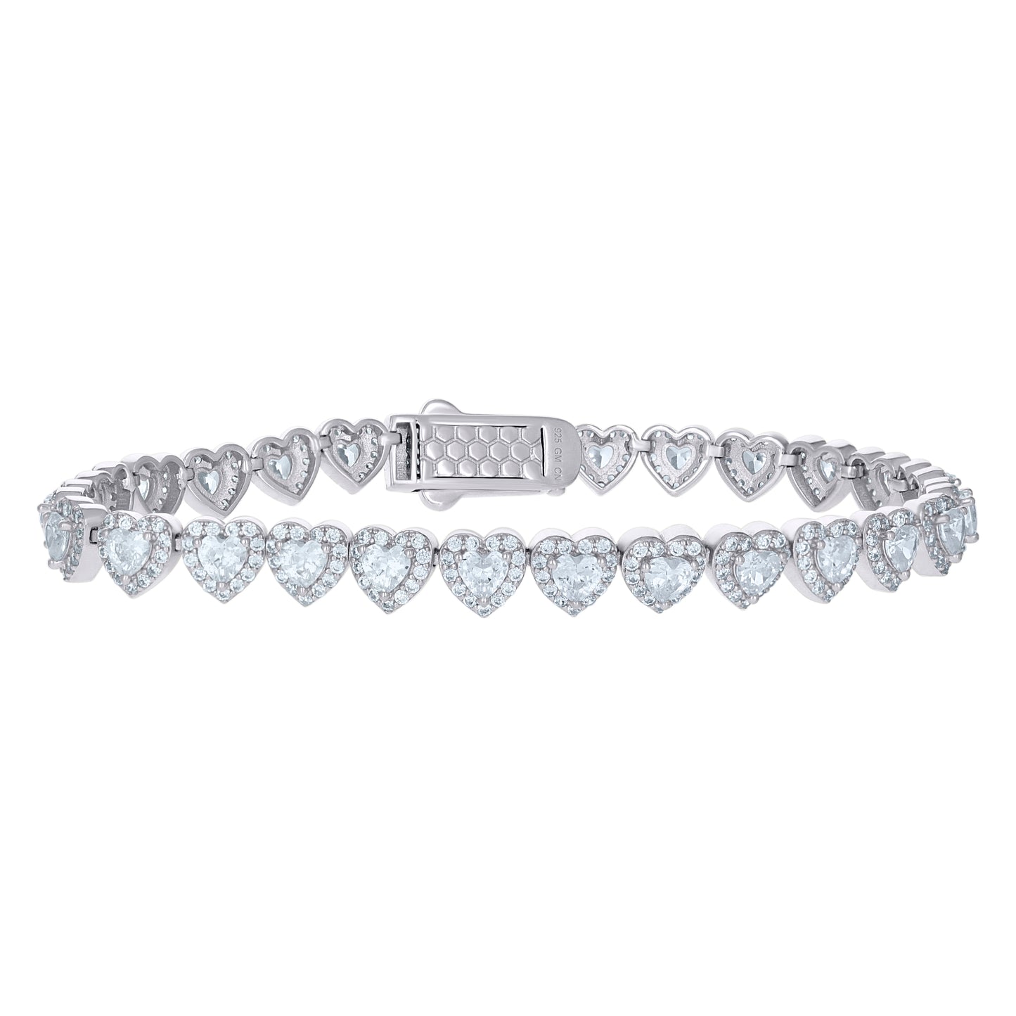 925 Sterling Silver Cz Necklace 7mm