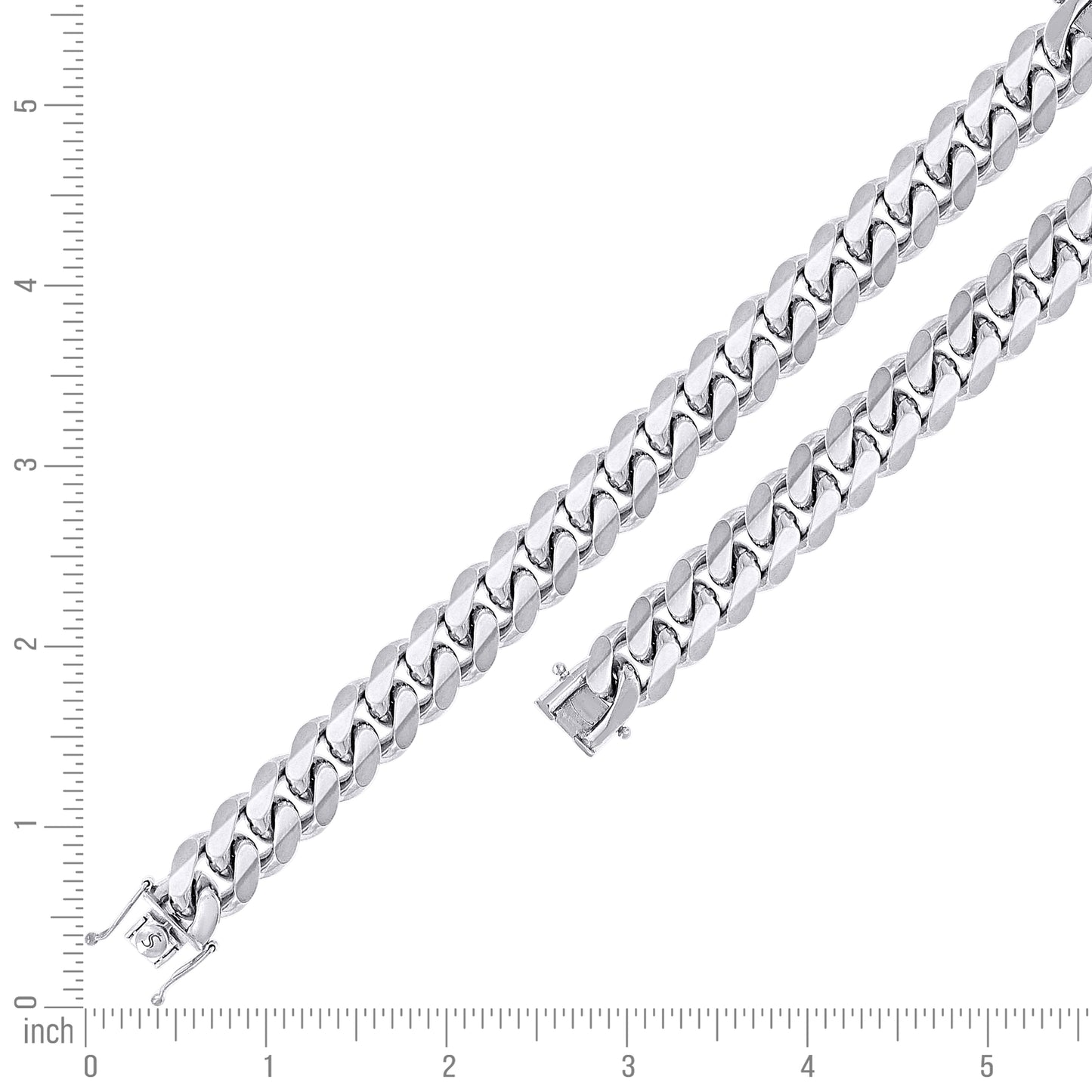 925 Silver Solid Miami Cuban Chain 12.8mm