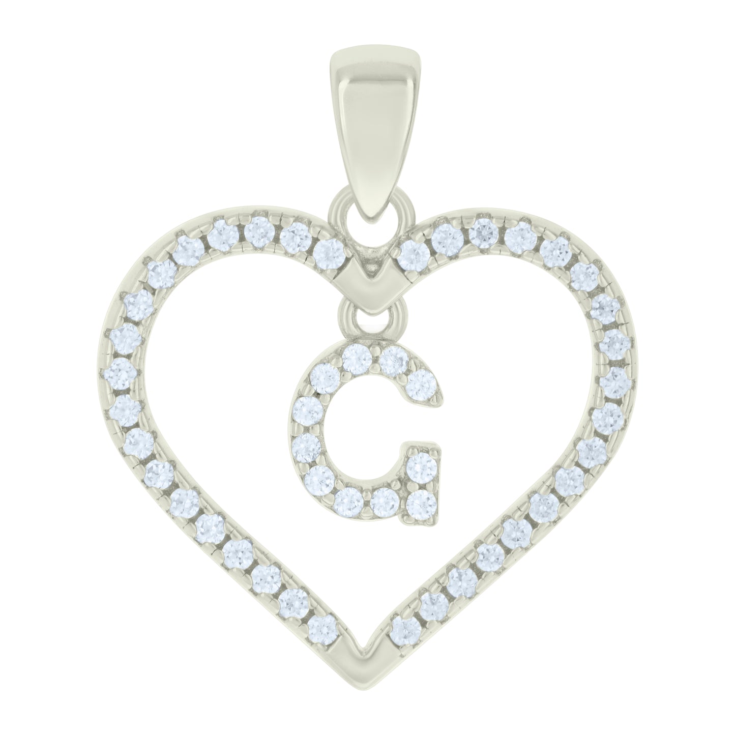 925 Sterling Silver Cz Pendant "G"
