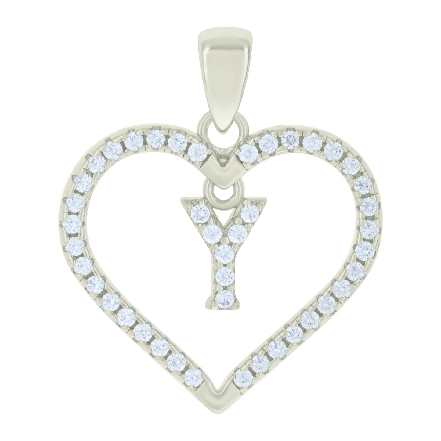 925 Sterling Silver Cz Pendant "Y"