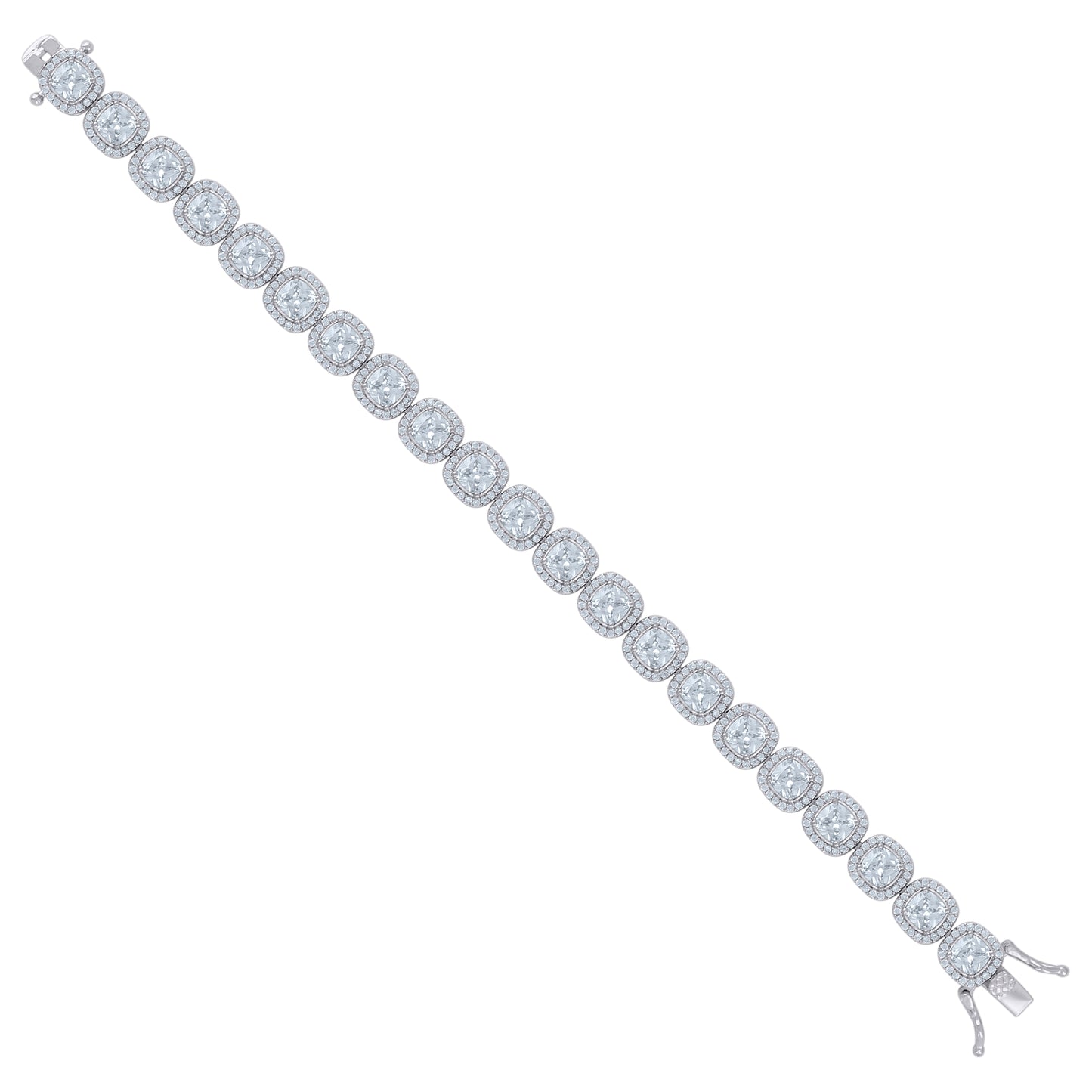 925 Sterling Silver Cz Bracelet 7"