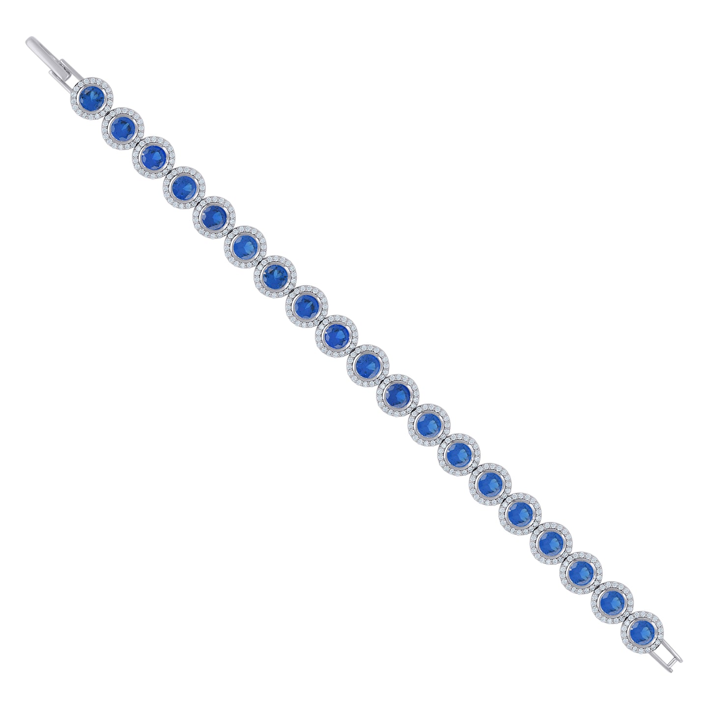 925 Sterling Silver Cz Bracelet 7"