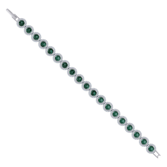 925 Sterling Silver Cz Bracelet 7"