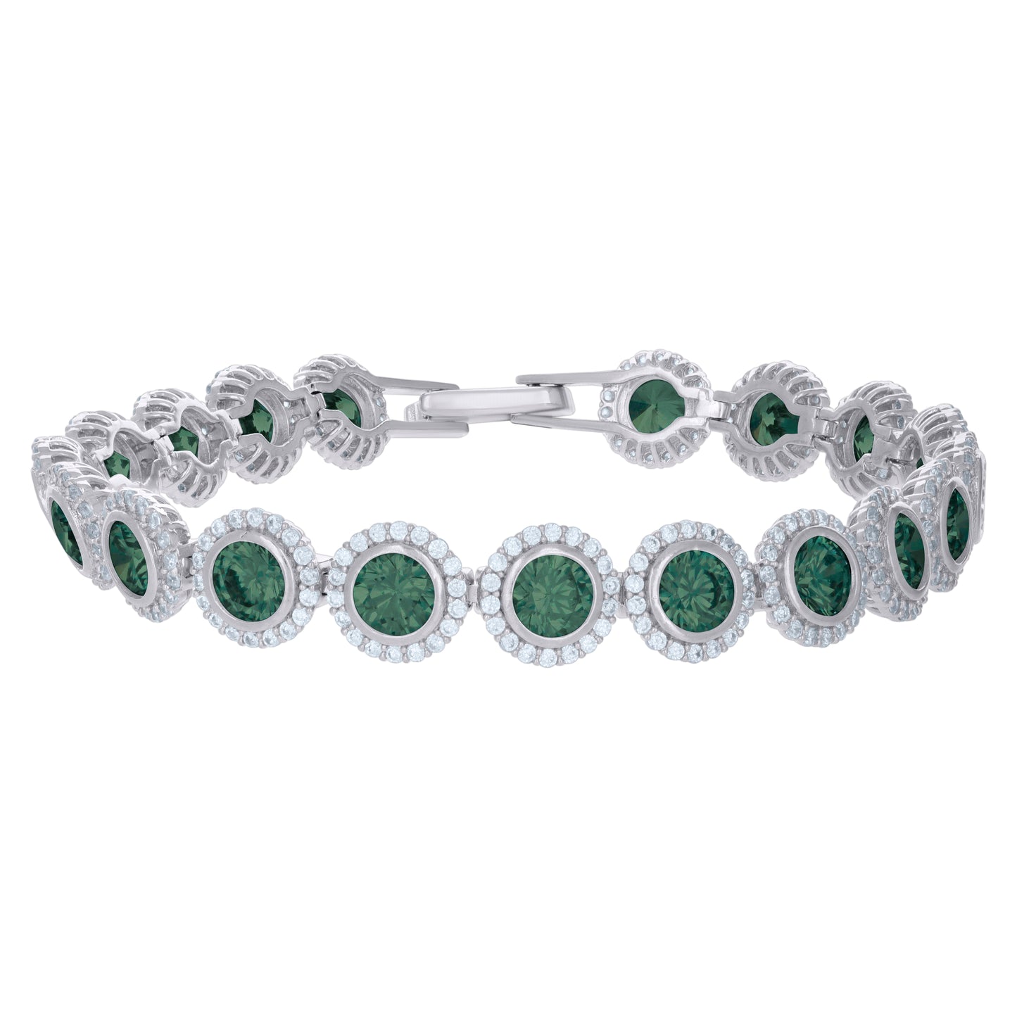 925 Sterling Silver Cz Bracelet 7"
