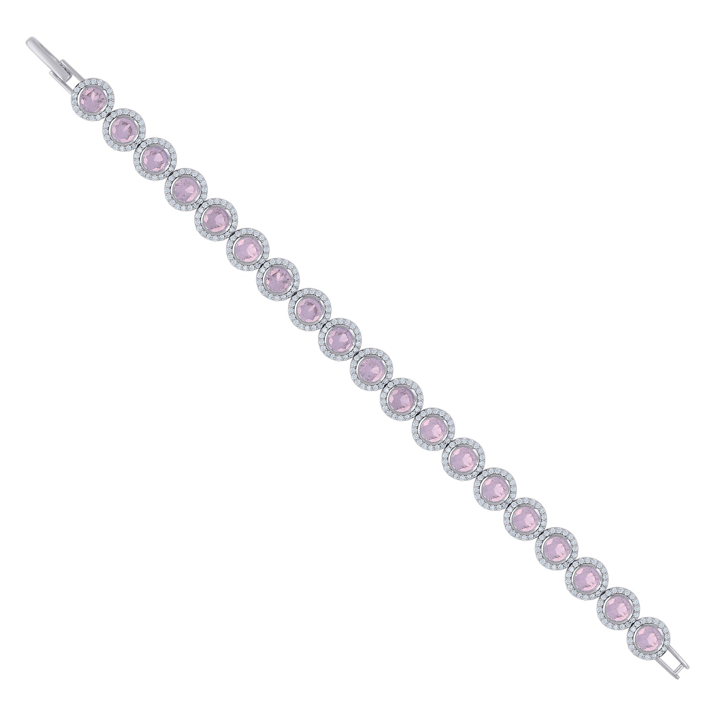925 Sterling Silver Cz Bracelet 7"