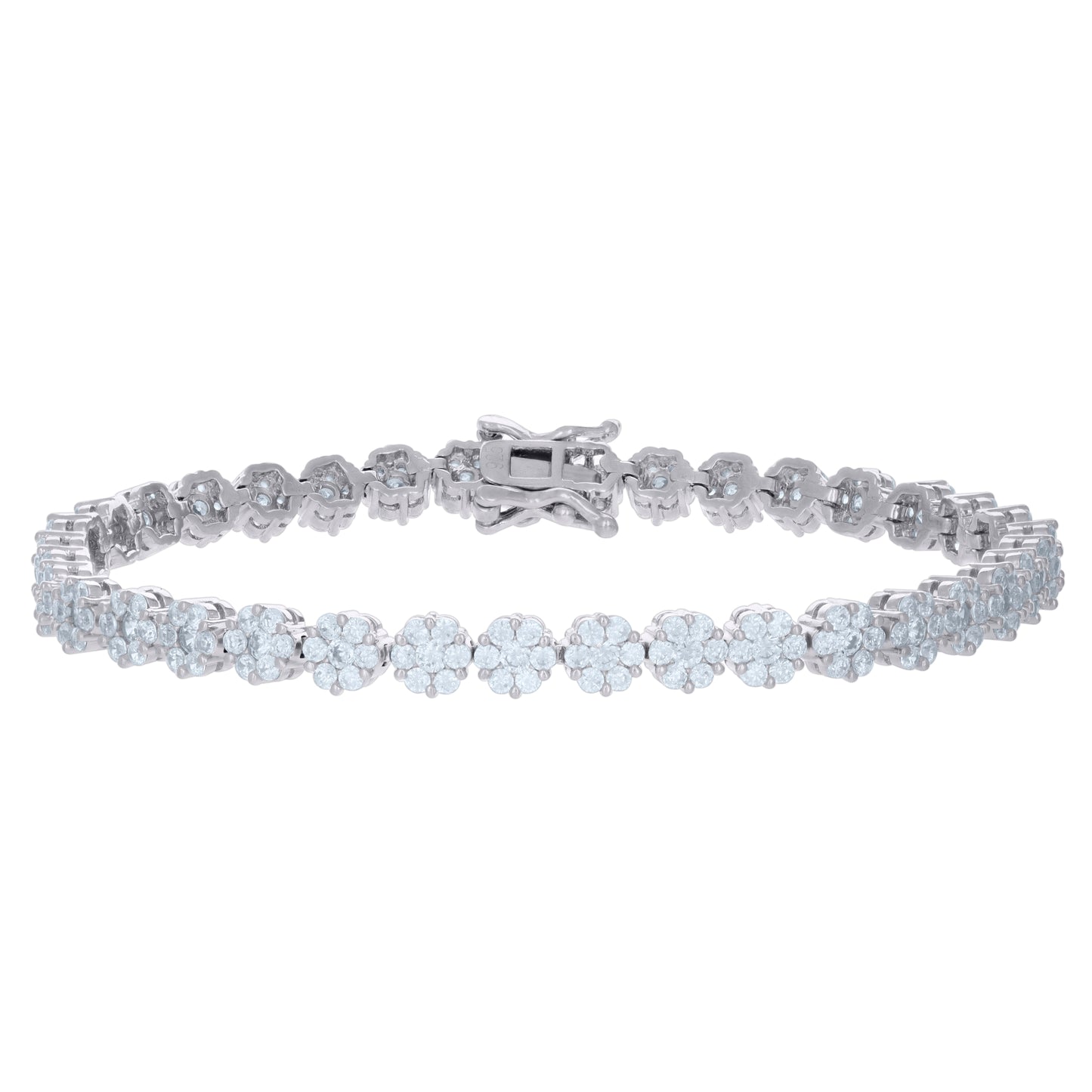 925 Sterling Silver Cz Bracelet 7"