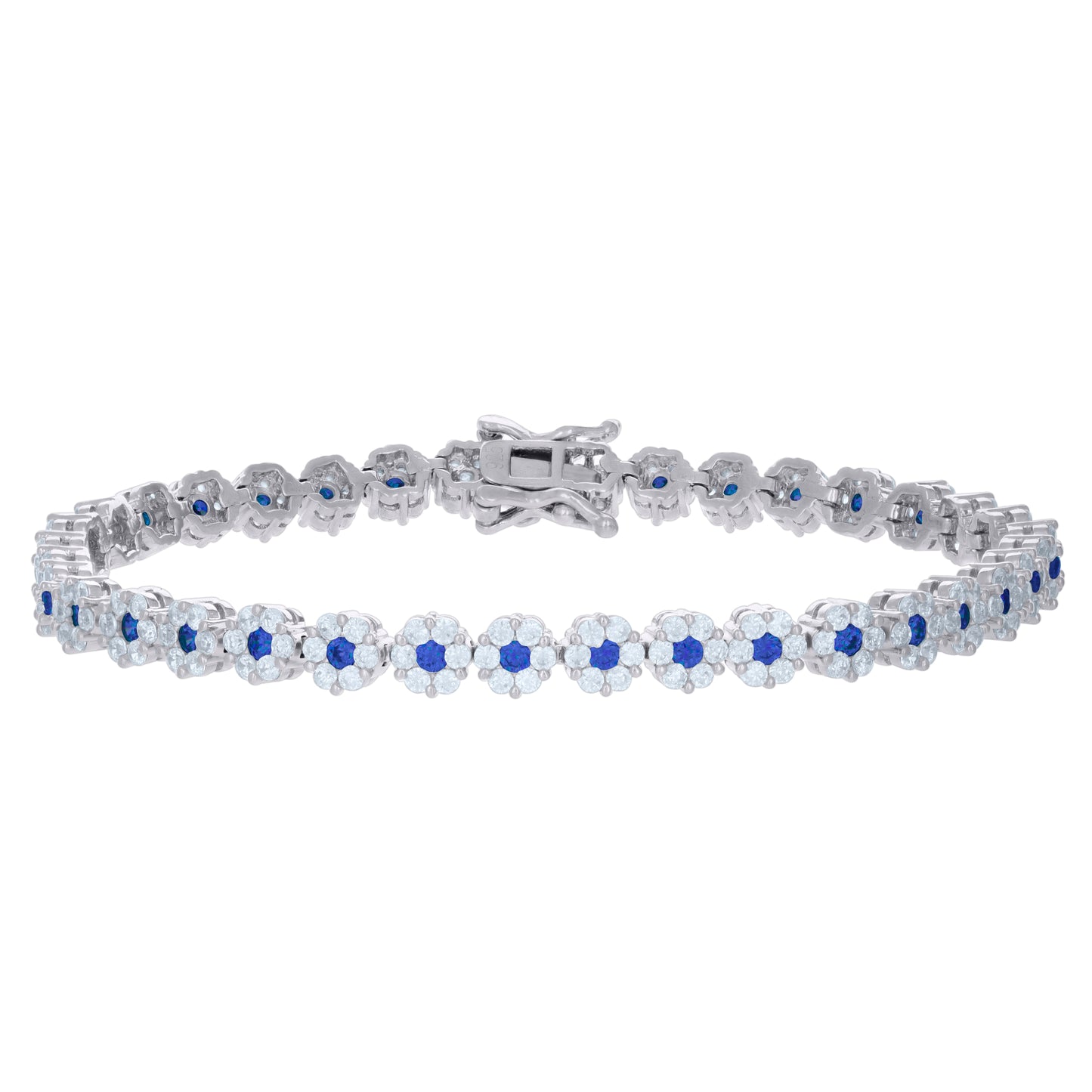 925 Sterling Silver Cz Bracelet 7"