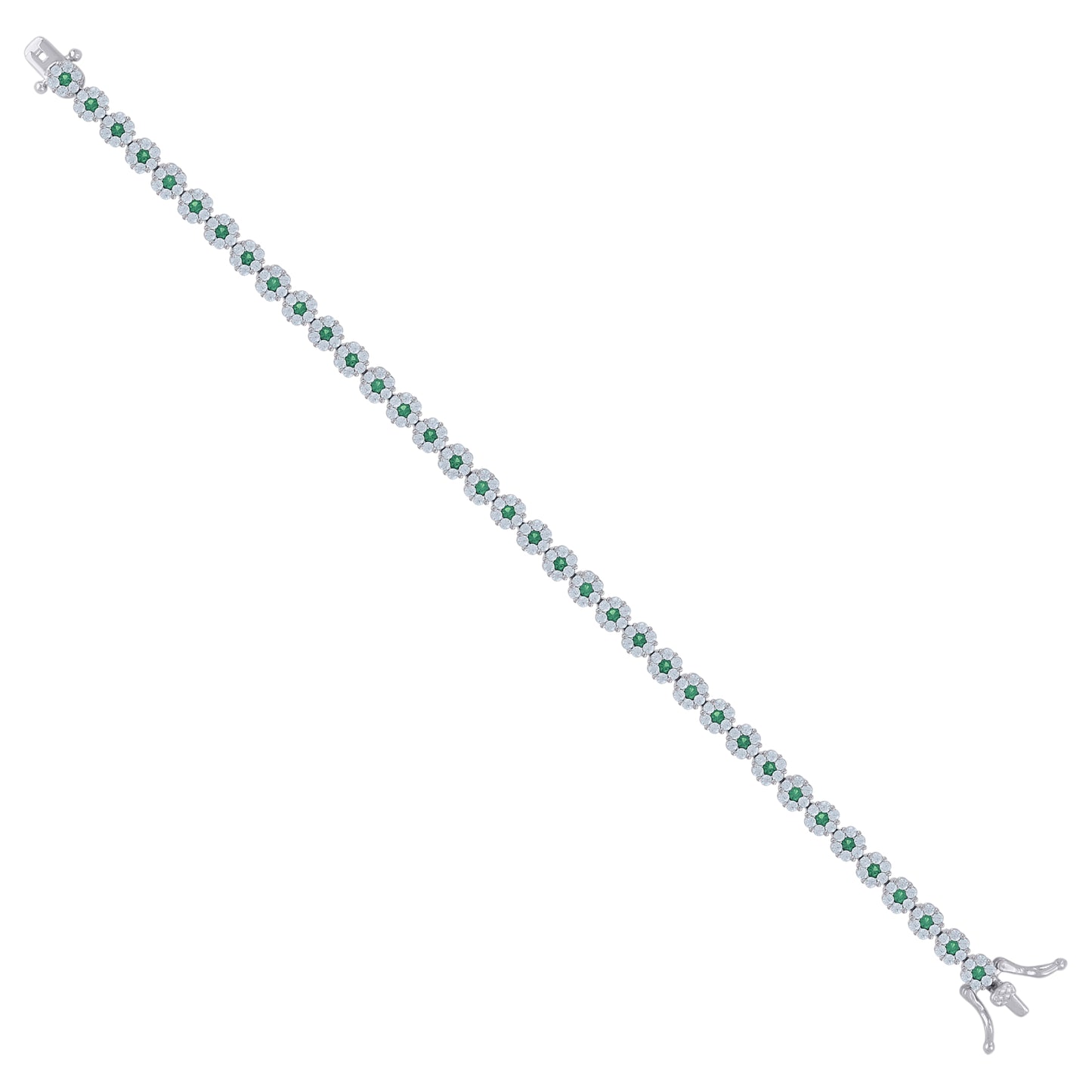 925 Sterling Silver Cz Bracelet 7"