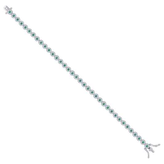 925 Sterling Silver Cz Bracelet 7"