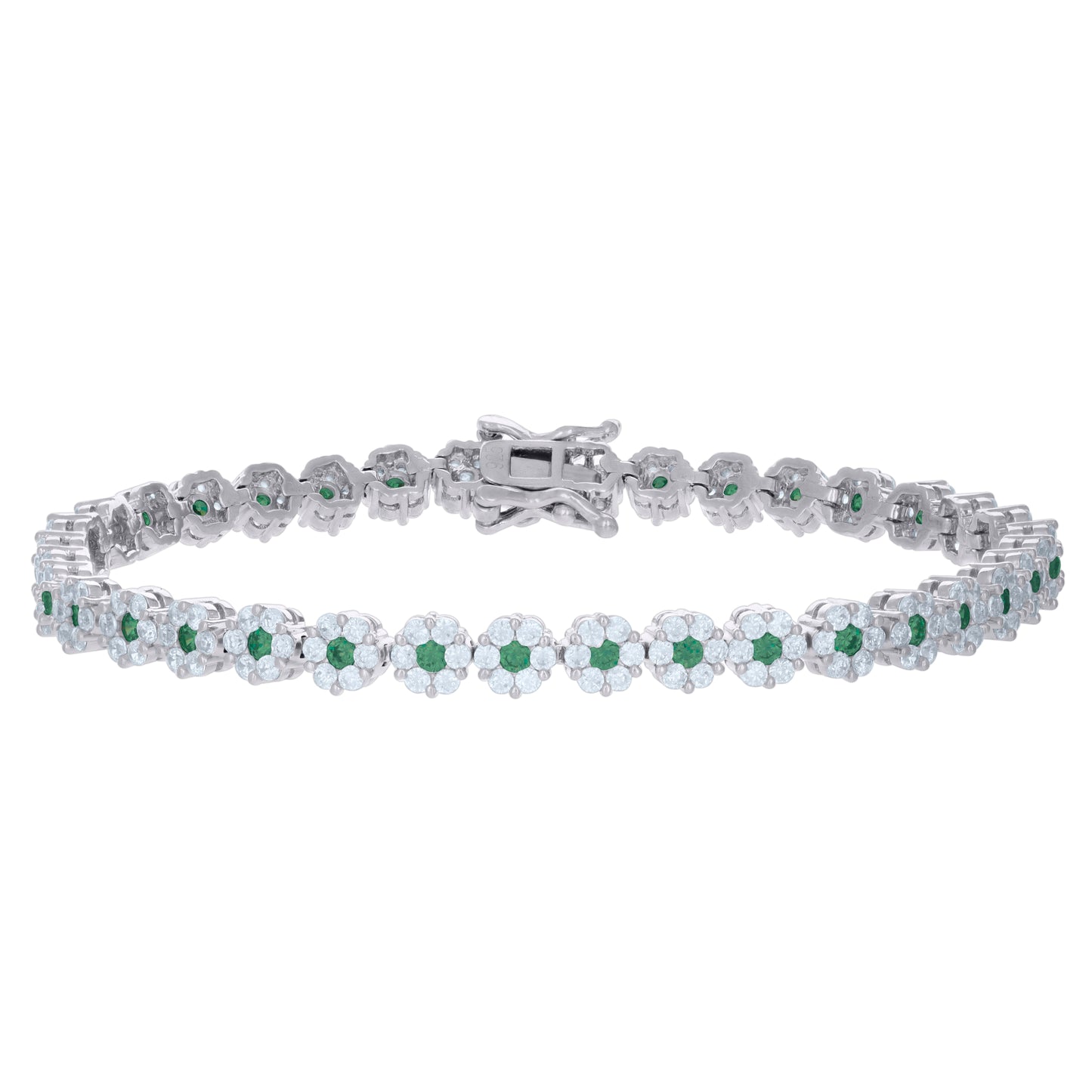 925 Sterling Silver Cz Bracelet 7"