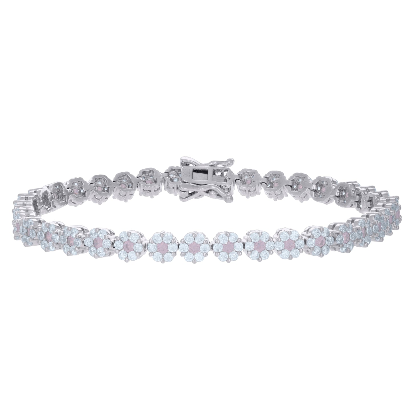 925 Sterling Silver Cz Bracelet 7"