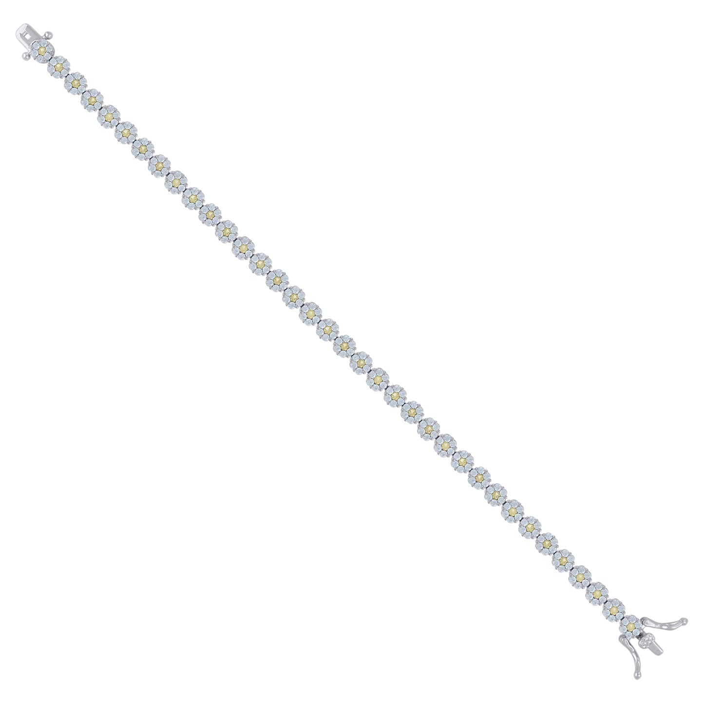 925 Sterling Silver Cz Bracelet 7"
