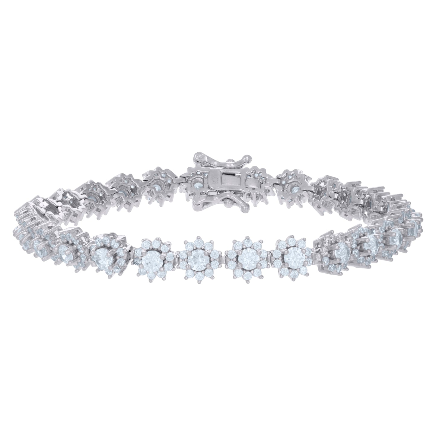925 Sterling Silver Cz Bracelet 7"