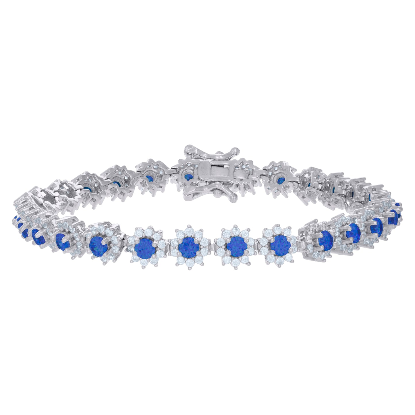 925 Sterling Silver Cz Bracelet 7"