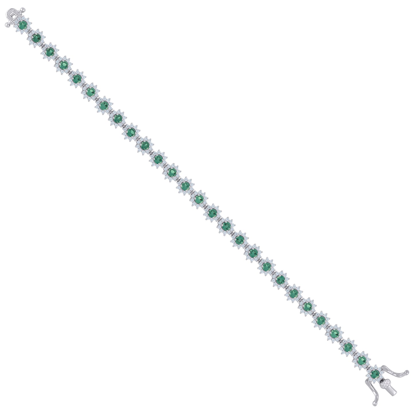 925 Sterling Silver Cz Bracelet 7"